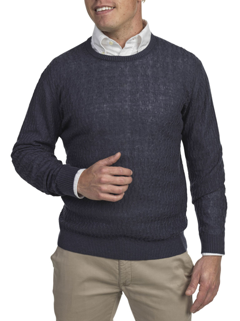 Bilde av GENSER CREW NECK LINEN NEW CABLE KNIT