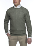 Bilde av GENSER CREW NECK LINEN NEW CABLE KNIT