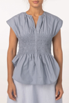 Bilde av CATHRINE HAMMEL POPLIN SMOCKED SLEEVELESS BLOUSE