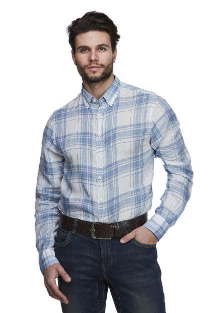 Bilde av HANSEN & JACOB LINEN CHECK SHIRT