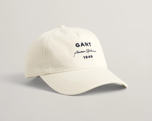 Bilde av GANT HERRE LOGO SCRIPT COTTON TWILL CAP Cream ONESIZE HERRE