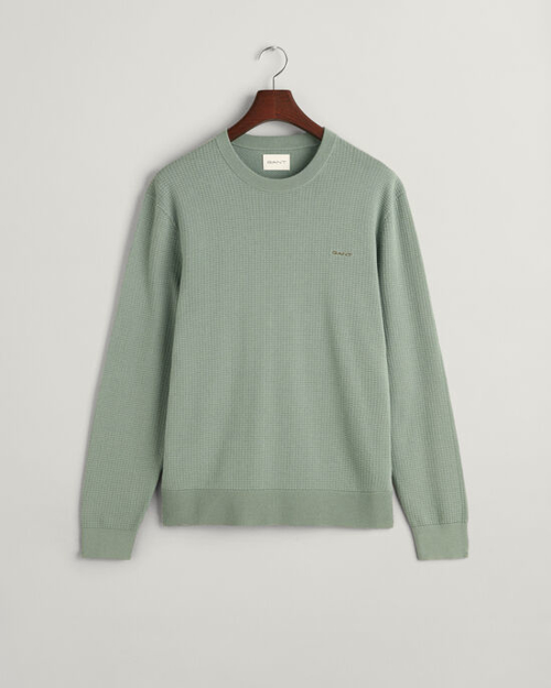 Bilde av GANT TEXTURED COTTON C-NECK SWEATER