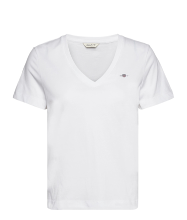 Bilde av GANT DAME REG SHIELD SS V-NECK T-SHIRT