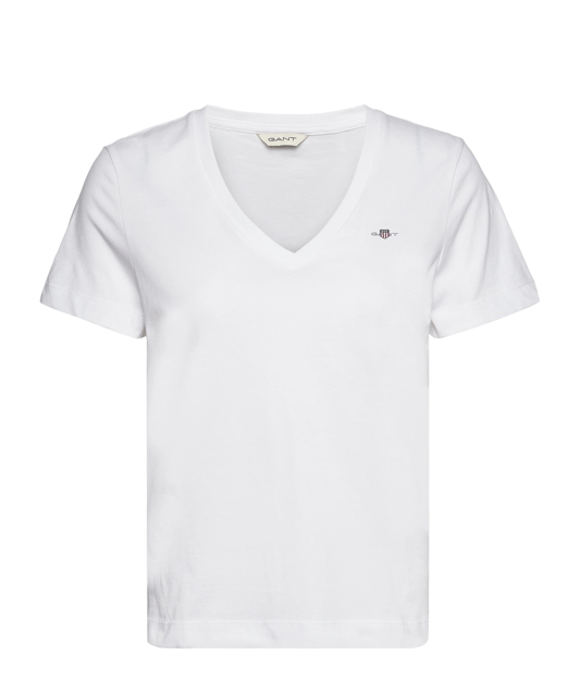 Bilde av GANT DAME REG SHIELD SS V-NECK T-SHIRT