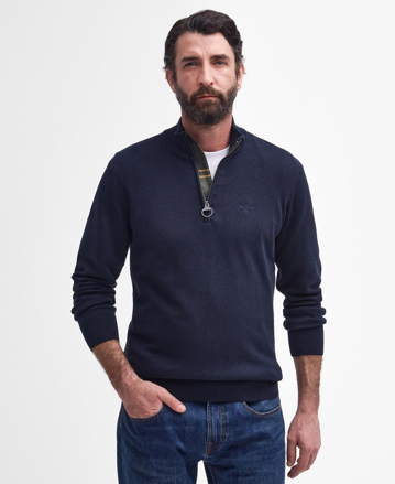 Bilde av BARBOUR COTTEN HALF ZIP KNITTED JUMPER