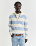 Bilde av GANT STRIPED COTTON CABLE HALF ZIP