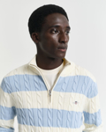 Bilde av GANT STRIPED COTTON CABLE HALF ZIP