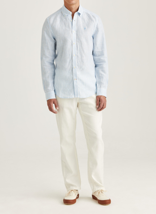 Bilde av MORRIS DOUGLAS LINEN STRIPE SHIRT-CLASSIC FIT
