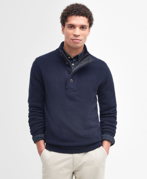 Bilde av BARBOUR M ESSENTIAL PATCH HALF ZIP KNITTED JUMPER