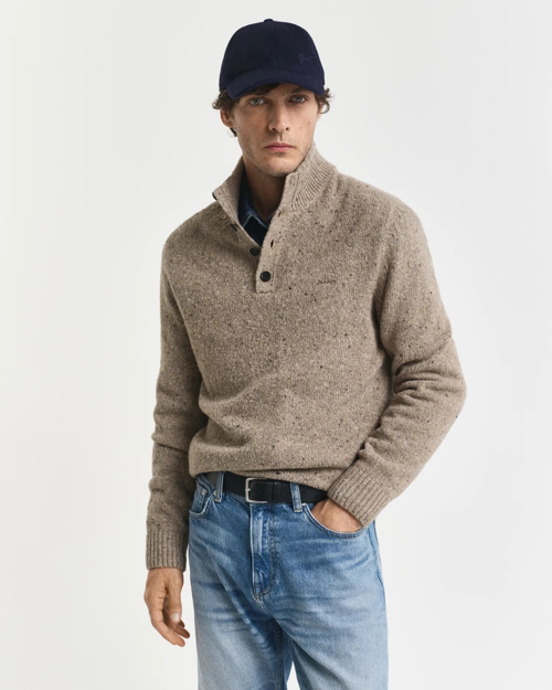 Bilde av GANT M WOOL BLEND NEPS HALF BUTTONED