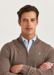 Bilde av MORRIS M MERINO CABLE ZIP CARDIGAN